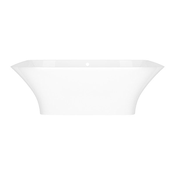 Ravello 68-5/8 Inch X 29-5/8 Inch Freestanding Soaking Bathtub in Volcanic Limestone&trade; with Overflow Hole - Gloss White | Model Number: RAV-N-SW-OF - Product Knockout