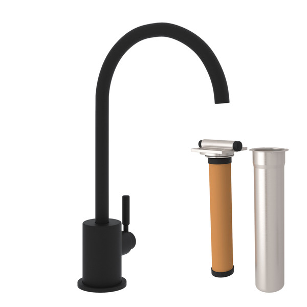 Lux C-Spout Filter Faucet - Matte Black with Metal Lever Handle | Model Number: RKIT7517MB - Product Knockout