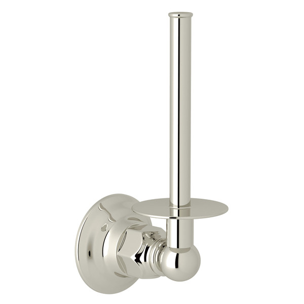 Wall Mount Spare Toilet Paper Holder - Polished Nickel | Model Number: ROT19PN - Product Knockout