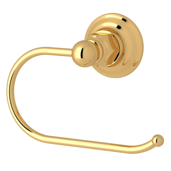 Wall Mount Toilet Paper Holder - Unlacquered Brass | Model Number: ROT8ULB - Product Knockout