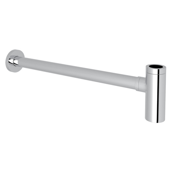 DISCONTINUED-16 1/2 Inch Modern Cylinder Style Extended Decorative P-Trap - Polished Chrome | Model Number: RPT124APC - Product Knockout