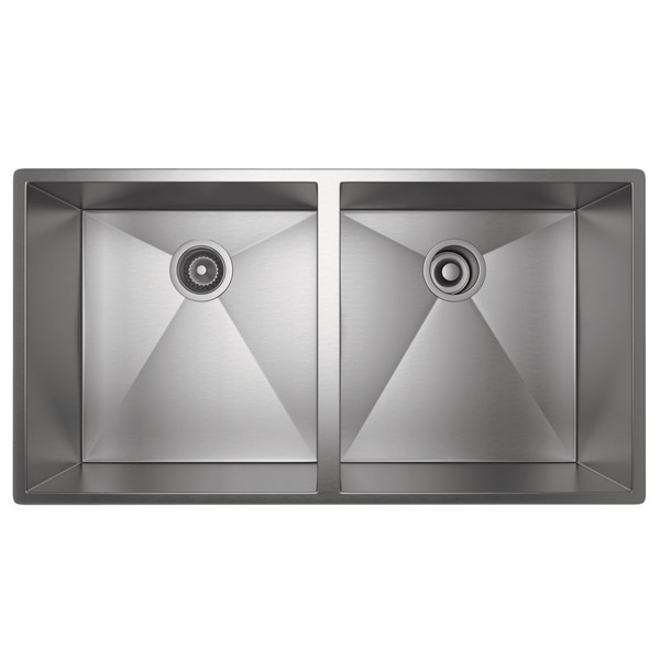 Forze Double Bowl Stainless Steel Kitchen Sink - Brushed Stainless Steel | Model Number: RSS3518SB - Product Knockout