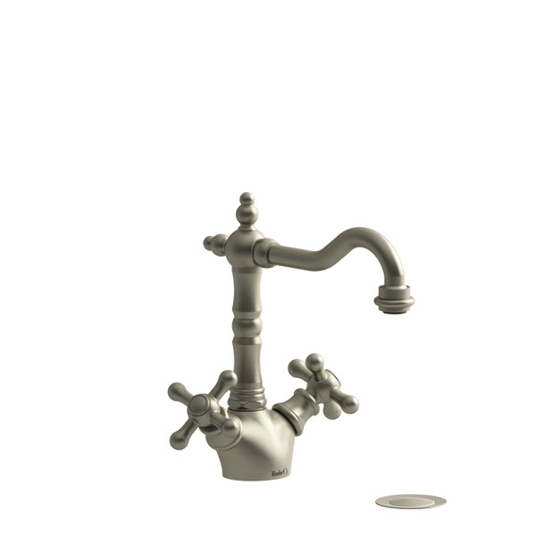 Retro Two Handle Lavatory Faucet  - Brushed Nickel with Cross Handles | Model Number: RT01+BN - Product Knockout