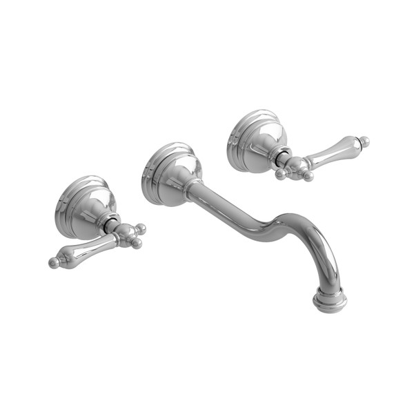 DISCONTINUED-Retro Wall Mount Bathroom Faucet - Chrome with Lever Handles | Model Number: RT03LC-10 - Product Knockout