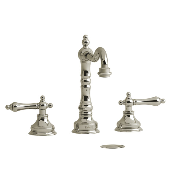 Retro Widespread Bathroom Faucet  - Polished Nickel with Lever Handles | Model Number: RT08LPN - Product Knockout