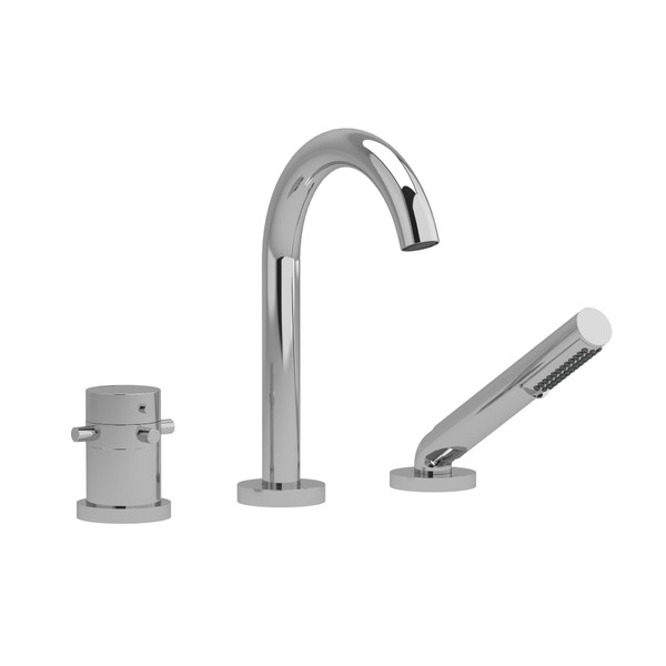 ​​​​​​​Robinet de bain 3 trous, installation sur comptoir Riu - Chrome avec poignées en croix  | Numéro de modèle: RU19+C - Produit épuisé