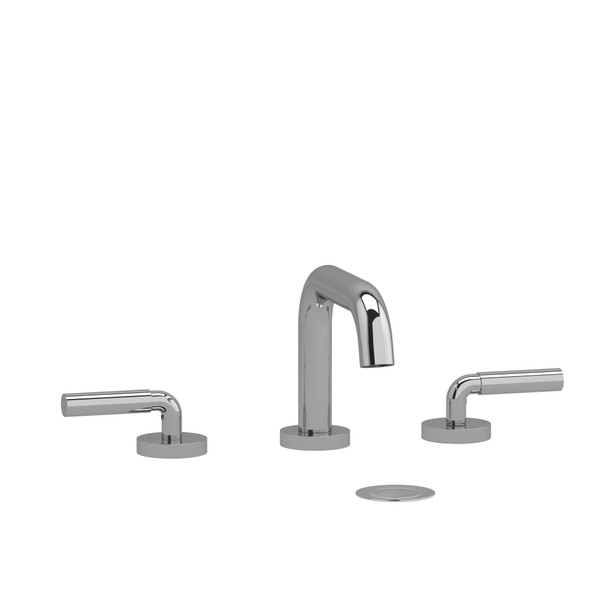 Riu Widespread Bathroom Faucet with U-Spout  - Chrome with Lever Handles | Model Number: RUSQ08LC - Product Knockout