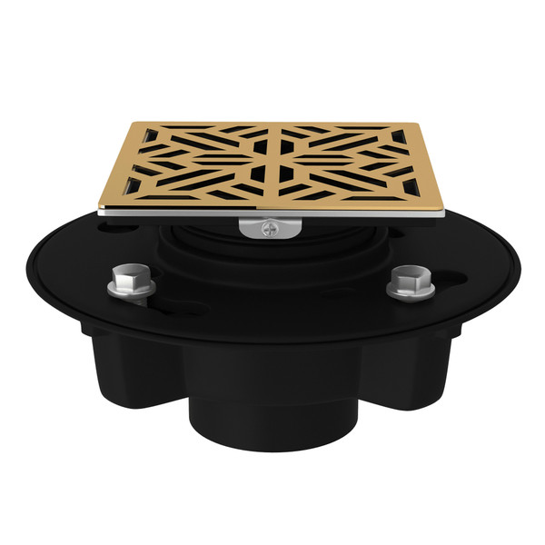 DISCONTINUED-ABS 2 Inch X 3 Inch Drain Kit with 3144 Mosaic Decorative Cover - Italian Brass | Model Number: SDABS2/3-3144IB - Product Knockout