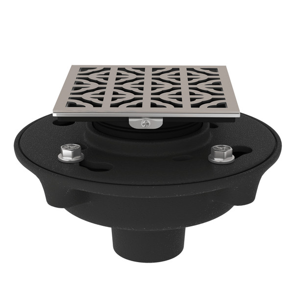 Ensemble drain sans raccord en fonte de 2" avec couvercle décoratif Petal​​​​​​​​​​​​​​​​​​​​​ 3146 - Nickel satiné  | Numéro de modèle: SDCI2-3146STN - Produit épuisé