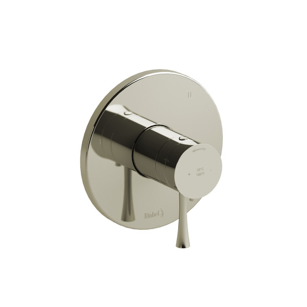 DISCONTINUED-Edge 1/2 Inch Thermostatic and Pressure Balance Trim with up to 5 Functions  - Polished Nickel with Lever Handles | Model Number: TEDTM45PN - Product Knockout