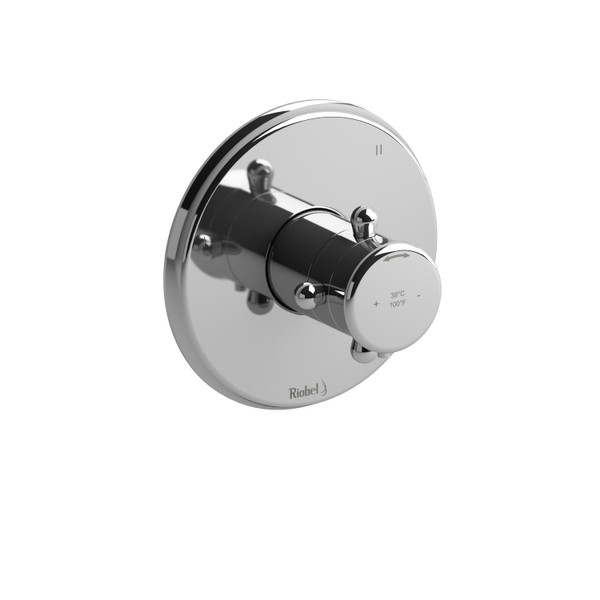 Garniture pour valve pression équilibrée ​​​​et thermostatique 1/2" avec jusqu'à 5 fonctions Classique - Chrome avec poignées en croix  | Numéro de modèle: TGN45+C - Produit épuisé