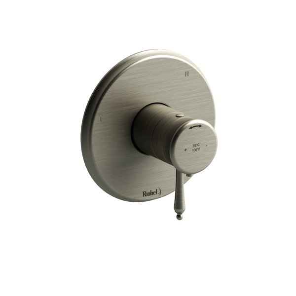 Garniture pour valve pression équilibrée ​​​​et thermostatique 1/2" avec jusqu'à 5 fonctions Classique - Nickel brossé avec poignées à levier  | Numéro de modèle: TGN45BN - Produit épuisé