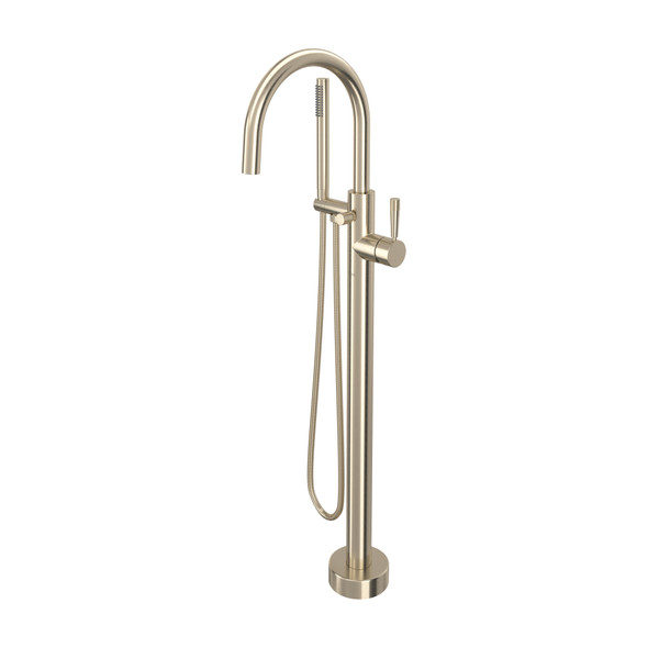 DISCONTINUED Graceline® Single Hole Floor Mount Tub Filler Trim - Satin Nickel | Model Number: TMB06F1LMSTN