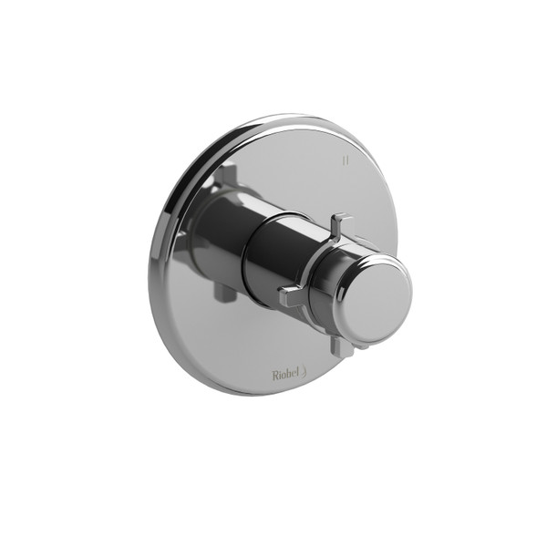 Momenti 1/2 Inch Thermostatic and Pressure Balance Trim with up to 5 Functions  - Chrome with Cross Handles | Model Number: TMMRD45+C - Product Knockout