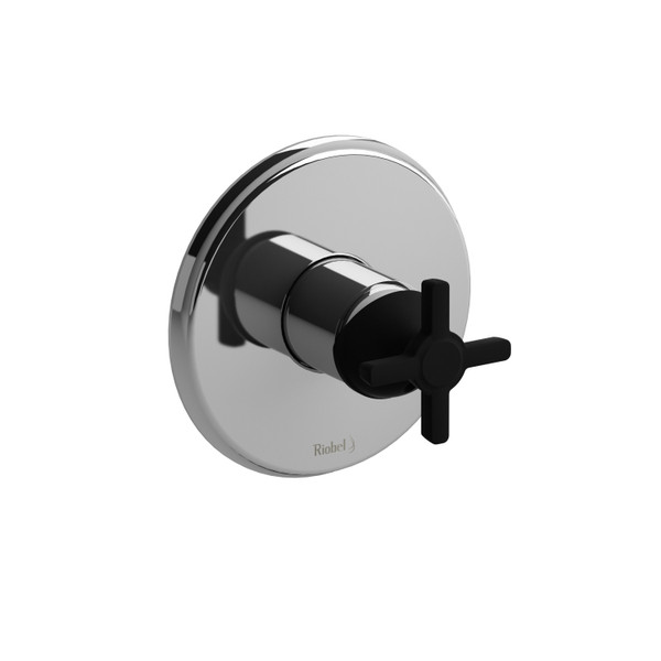 DISCONTINUED Momenti™ 1/2" Pressure Balance Trim - Chrome/Black | Model Number: TMMRD51+CBK