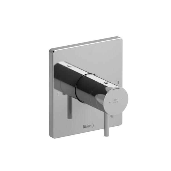 Pallace 1/2 Inch Thermostatic and Pressure Balance Trim with up to 3 Functions  - Chrome with Lever Handles | Model Number: TPATQ44C - Product Knockout