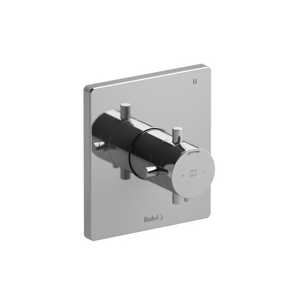 Garniture pour valve pression équilibrée et thermostatique ​​​​1/2" avec jusqu'à 5 fonctions Pallace - Chrome avec poignées en croix  | Numéro de modèle: TPATQ45+C - Produit épuisé