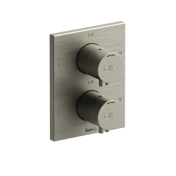 Pallace 3/4 Inch Thermostatic and Pressure Balance Trim with up to 6 Functions  - Brushed Nickel with Lever Handles | Model Number: TPATQ46BN - Product Knockout