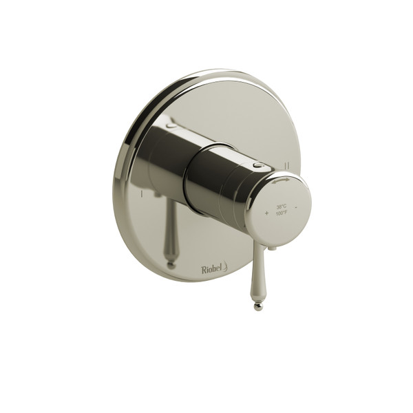 Retro 1/2 Inch Thermostatic and Pressure Balance Trim with up to 3 Functions  - Polished Nickel with Lever Handles | Model Number: TRT44PN - Product Knockout
