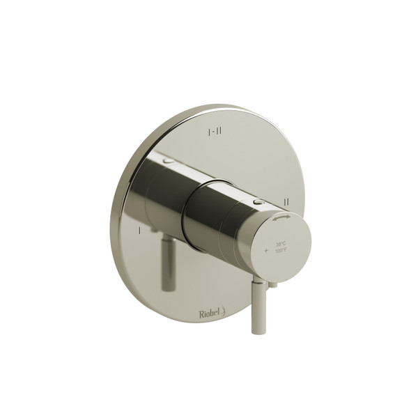 Riu 1/2 Inch Thermostatic and Pressure Balance Trim with up to 3 Functions  - Polished Nickel with Lever Handles | Model Number: TRUTM23PN - Product Knockout