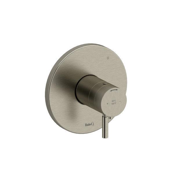 Riu 1/2 Inch Thermostatic and Pressure Balance Trim with up to 5 Functions  - Brushed Nickel with Lever Handles | Model Number: TRUTM47BN - Product Knockout