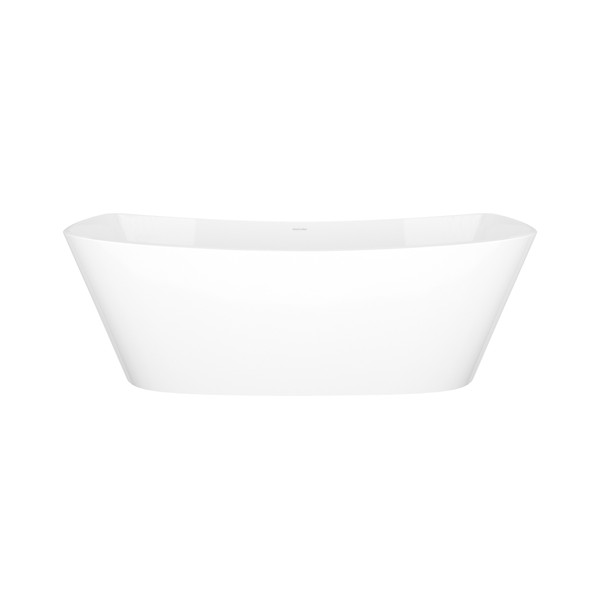 Trivento 65 Inch X 27-7/8 Inch Freestanding Soaking Bathtub in Volcanic Limestone&trade; with No Overflow Hole - Gloss White | Model Number: TRV-N-SW-NO - Product Knockout