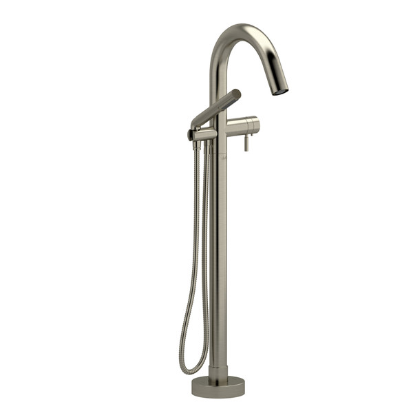 Sylla Single Hole Floor Mount Tub Filler Trim  - Brushed Nickel | Model Number: TSY39BN - Product Knockout