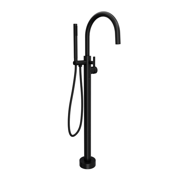 DISCONTINUED Tenerife™ Single Hole Floor Mount Tub Filler Trim - Matte Black | Model Number: TTE06F1LMMB