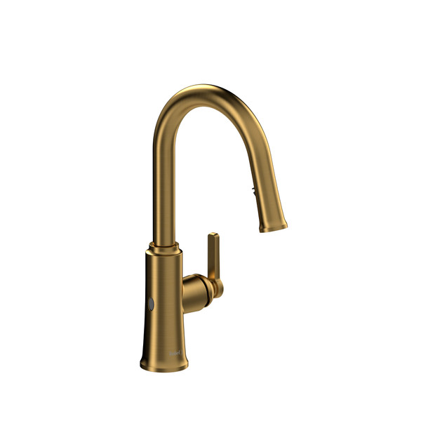 Trattoria™ Pull-Down Touchless Kitchen Faucet With C-Spout - Brushed Gold | Model Number: TTRD111BG