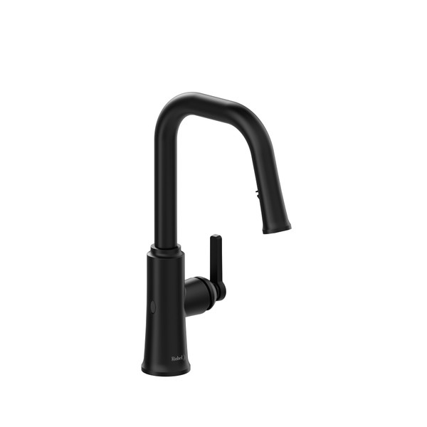 Trattoria Pull-Down Touchless Kitchen Faucet with U-Spout - Black | Model Number: TTSQ111BK - Product Knockout