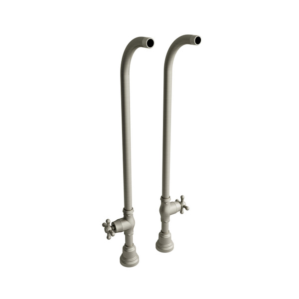 30" Floor Mount Riser Pair With Stop Valves - Brushed Nickel | Model Number: TU44BN