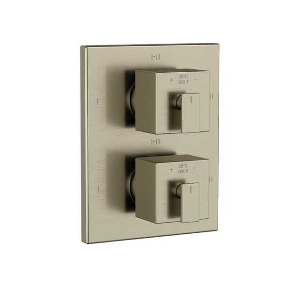 Zendo 3/4 Inch Thermostatic and Pressure Balance Trim with up to 6 Functions  - Brushed Nickel | Model Number: TZOTQ46BN - Product Knockout