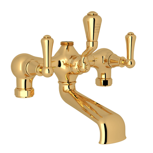 Georgian Era Exposed Tub and Shower Mixer Valve - English Gold with Metal Lever Handle | Model Number: U.3018LS-EG - Product Knockout