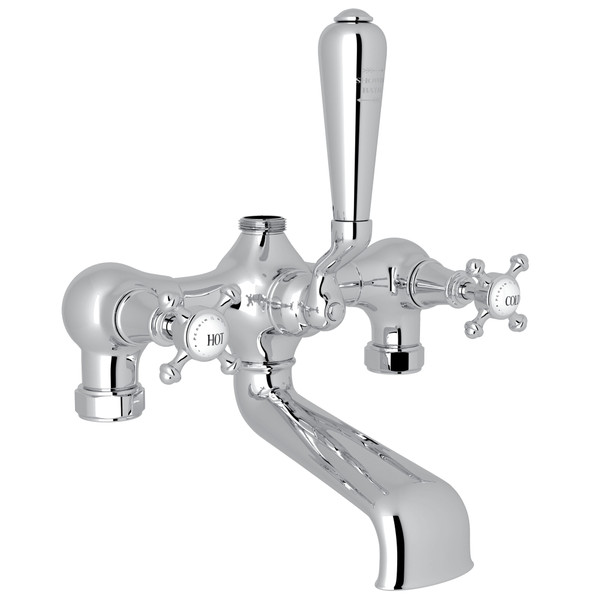 Georgian Era Exposed Tub and Shower Mixer Valve - Polished Chrome with Cross Handle | Model Number: U.3019X-APC - Product Knockout