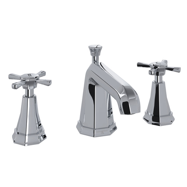 Robinet de salle de bain à col haut en plusieurs parties  Deco - Chrome poli avec poignée en croix  | Numéro de modèle: U.3142X-APC-2 - Produit épuisé