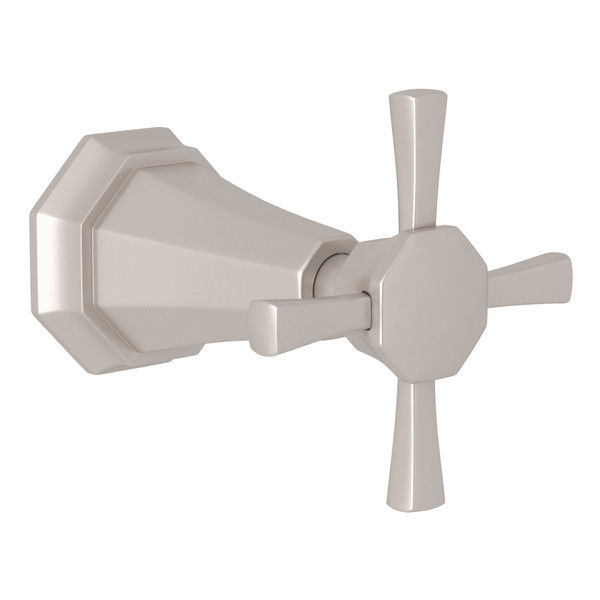 Deco Trim for Volume Controls and Diverters - Satin Nickel with Cross Handle | Model Number: U.3165X-STN/TO - Product Knockout