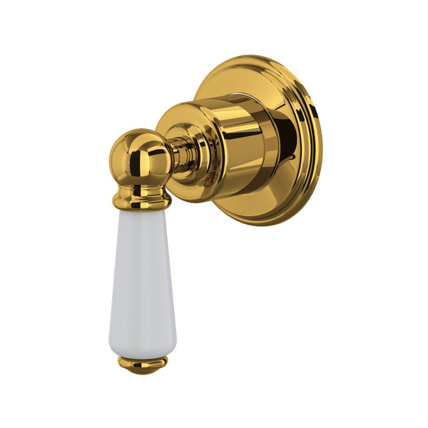 Edwardian Trim for Volume Controls and Diverters - Unlacquered Brass with Metal Lever Handle | Model Number: U.3240L-ULB/TO - Product Knockout