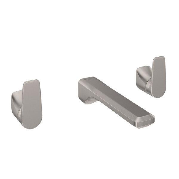 DISCONTINUED-Hoxton 3-Hole Wall Mount Tub Filler - Satin Nickel with Lever Handle | Model Number: U.3495LS-STN/TO - Product Knockout
