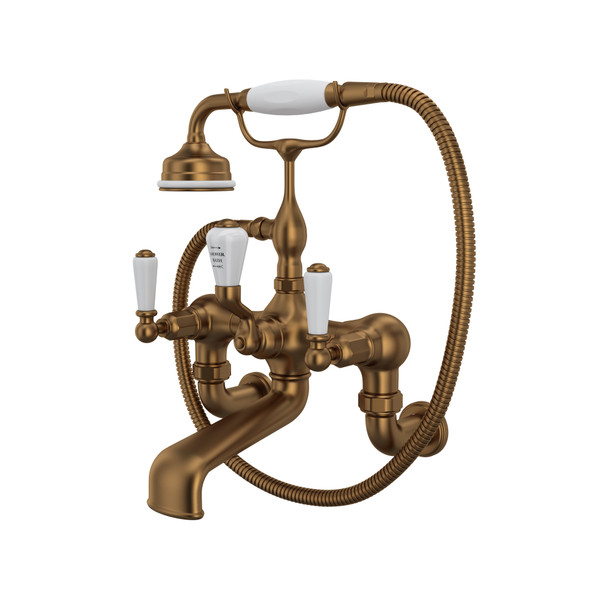 Robinet de bain mural traditionnel exposé Edwardian - Bronze anglais | Numéro de modèle: U.3510L/1-EB