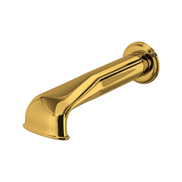 Edwardian Wall Mount Low Level Tub Spout - Unlacquered Brass | Model Number: U.3585ULB - Product Knockout