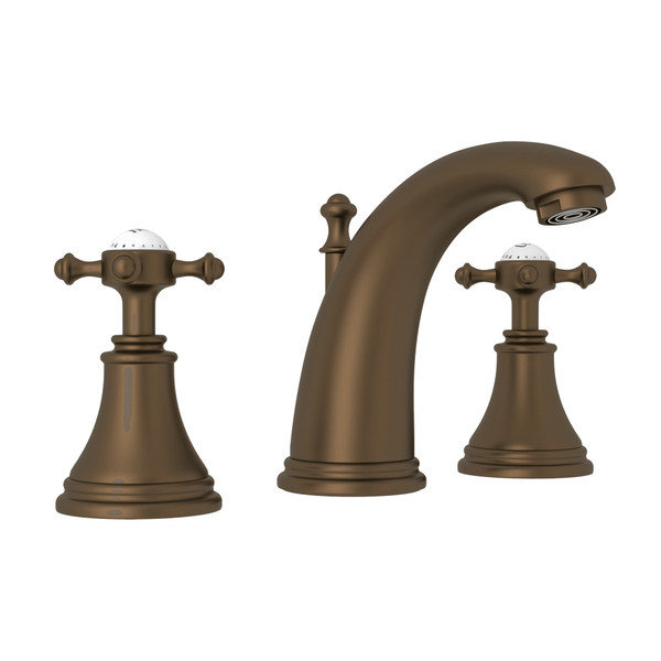 Georgian Era High Neck Widespread Bathroom Faucet - English Bronze with Cross Handle | Model Number: U.3713X-EB-2 - Product Knockout