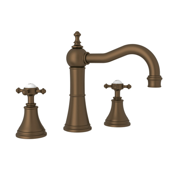 Georgian Era Column Spout Widespread Faucet - English Bronze with Cross Handle | Model Number: U.3724X-EB-2 - Product Knockout