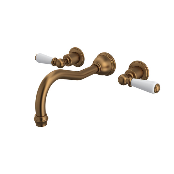 Edwardian 3-Hole Wall Mount Column Spout Tub Filler - English Bronze with Metal Lever Handle | Model Number: U.3780L-EB/TO - Product Knockout