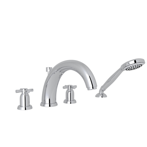 Holborn™ 4-Hole Deck Mount Tub Filler With U-Spout - Polished Chrome | Model Number: U.3849X-APC
