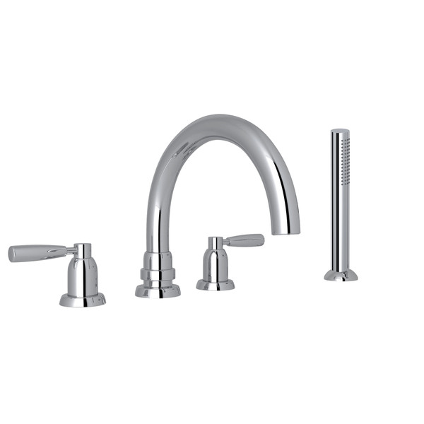 Holborn™ 4-Hole Deck Mount Tub Filler With C-Spout - Polished Chrome | Model Number: U.3975LS-APC