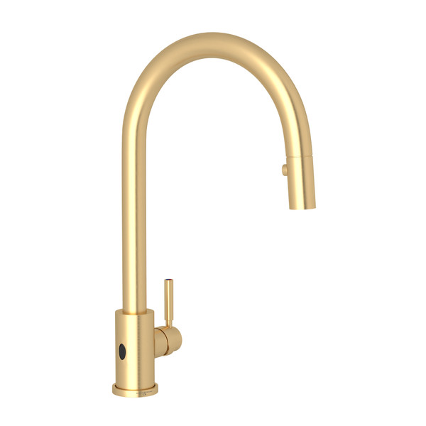 Holborn Pulldown Touchless Faucet - Satin English Gold with Lever Handle | Model Number: U.4034LS-SEG-2 - Product Knockout