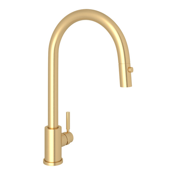 Holborn Pulldown Kitchen Faucet - Satin English Gold with Metal Lever Handle | Model Number: U.4044SEG-2 - Product Knockout