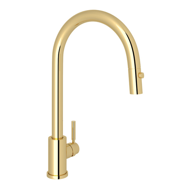 Holborn Pulldown Kitchen Faucet - Unlacquered Brass with Metal Lever Handle | Model Number: U.4044ULB-2 - Product Knockout