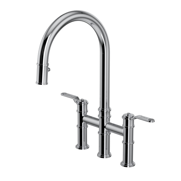 Armstrong Bridge Kitchen Faucet - Polished Chrome with Metal Lever Handle | Model Number: U.4549HT-APC-2 - Product Knockout