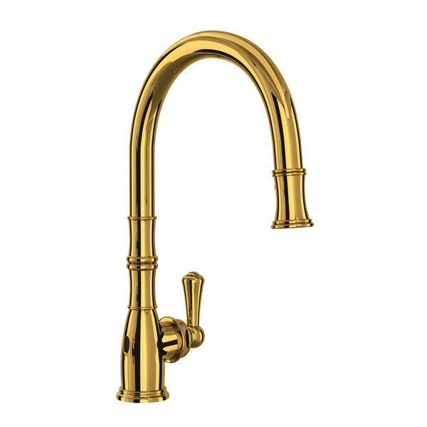 Georgian Era Pulldown Touchless Faucet -Unlacquered Brass | Model Number: U.4734ULB-2 - Product Knockout